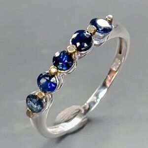 Ring Sapphire Wave / Contour 925 Size 7